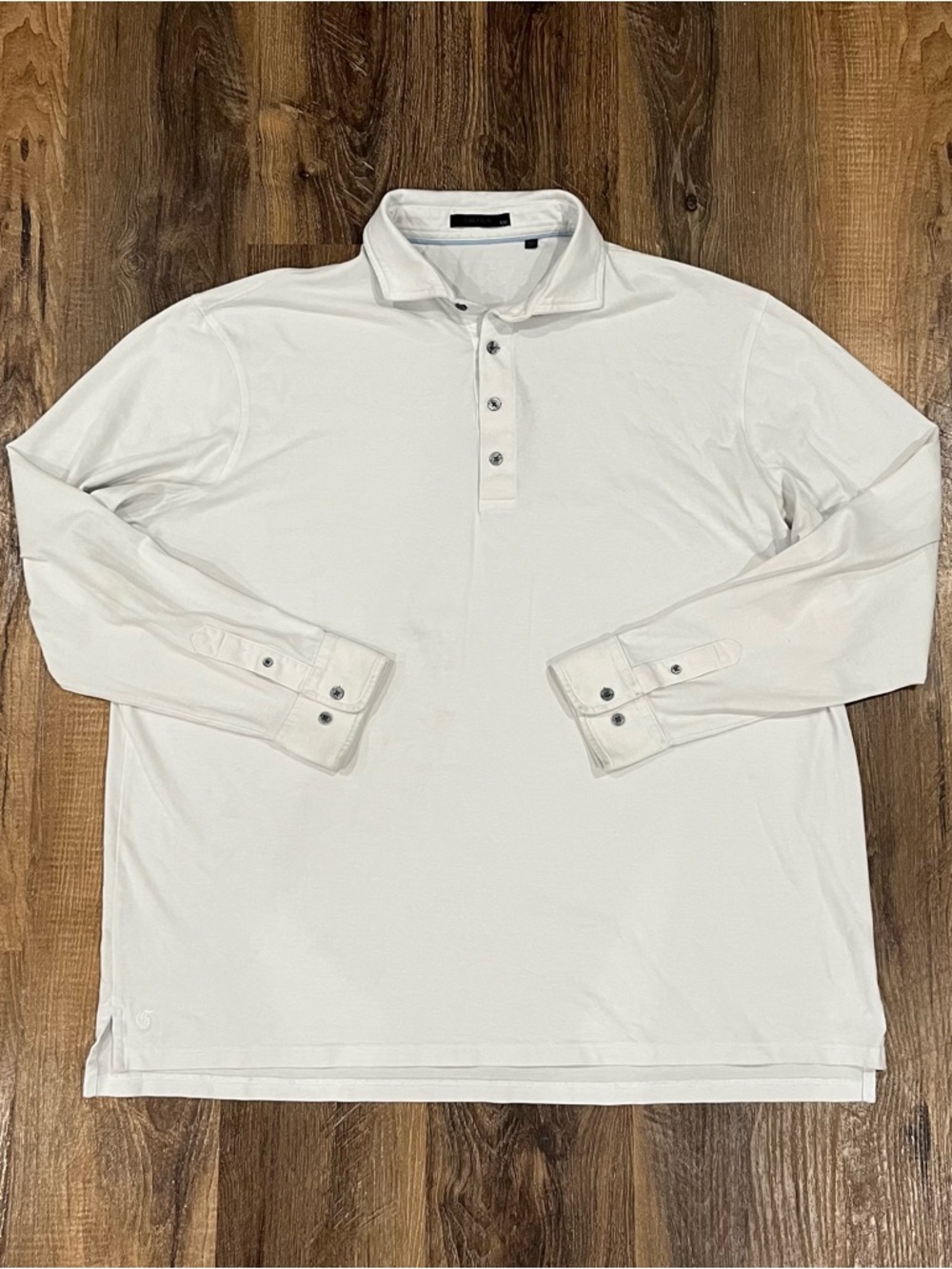 Greyson Men’s XXL Long Sleeve brrr° Cooling Pique Polo White Performance Cuffs
